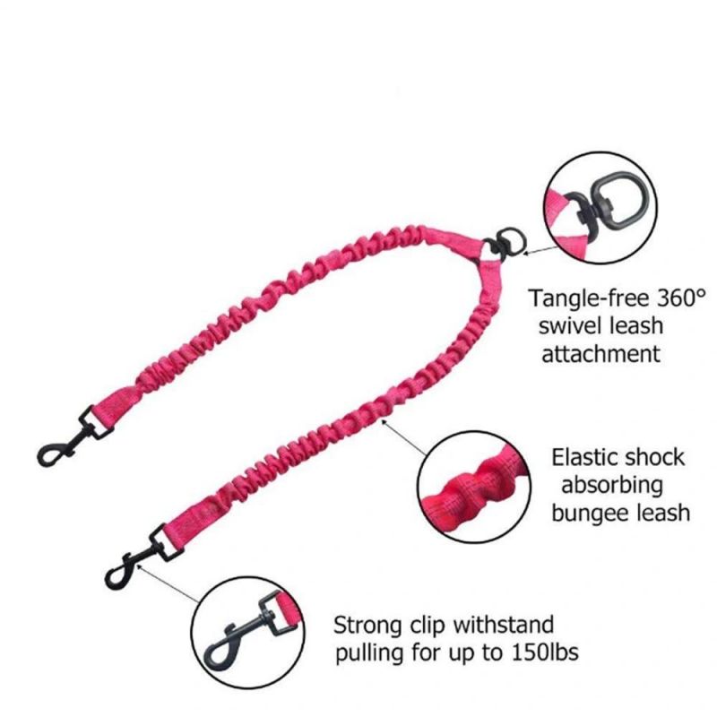 Strong and Durable Nylon Double Dog Leash with Night Reflective Strap for 2 Dogs