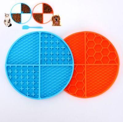Upgrade Dog Lick Pad Durable Round Shape Food Grade Silicone Non-Toxic Anxiety Relief Feeding Pet Silicone Feeding Plate Feeder
