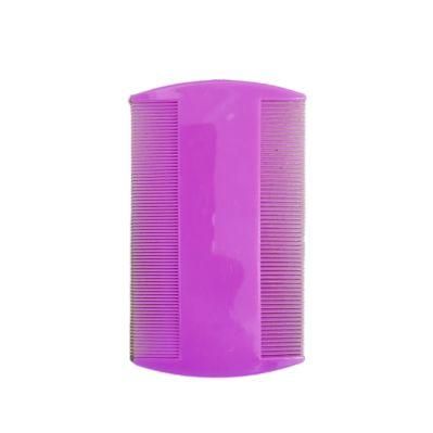 Wholesale Plastic Pet 2 Sided Flea Comb Cars and Dogs Flea Hair Grooming Comb Flea Comb Purple