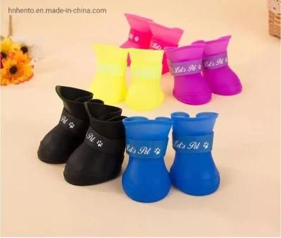 Waterproof Dog Shoes Small Dog Anti-Slip Rain Boots with Reflective Strap