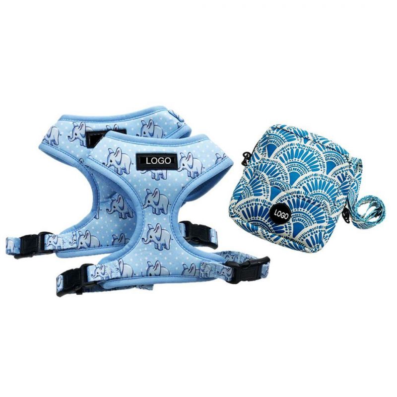 No Pull Adjustable Padded Wholesale Cat Dog Harness Pet Leash Collar Lead Custom Dog Harness Set