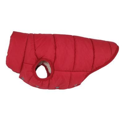 Red Dog Coat Warm Fleece Lining Dog Clothes