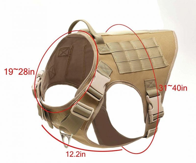 Tactical Dog Harness Working Dog Vest Backpack with Saddle Bag for Medium & Large Dog