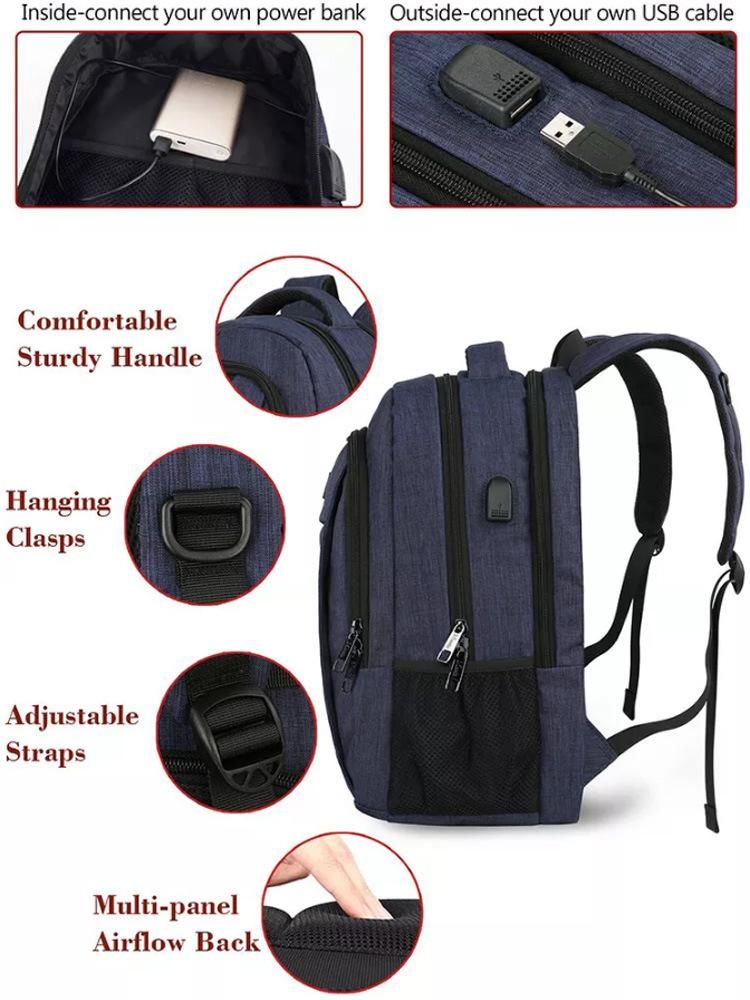 Travel Business Durable Laptop Backpack with USB Charging Port