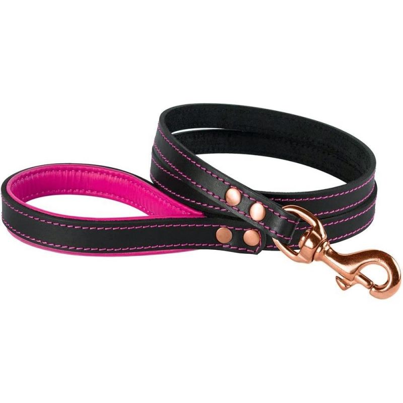 Multiple Colors Durable Padded Leather Dog Lead Pet Leash