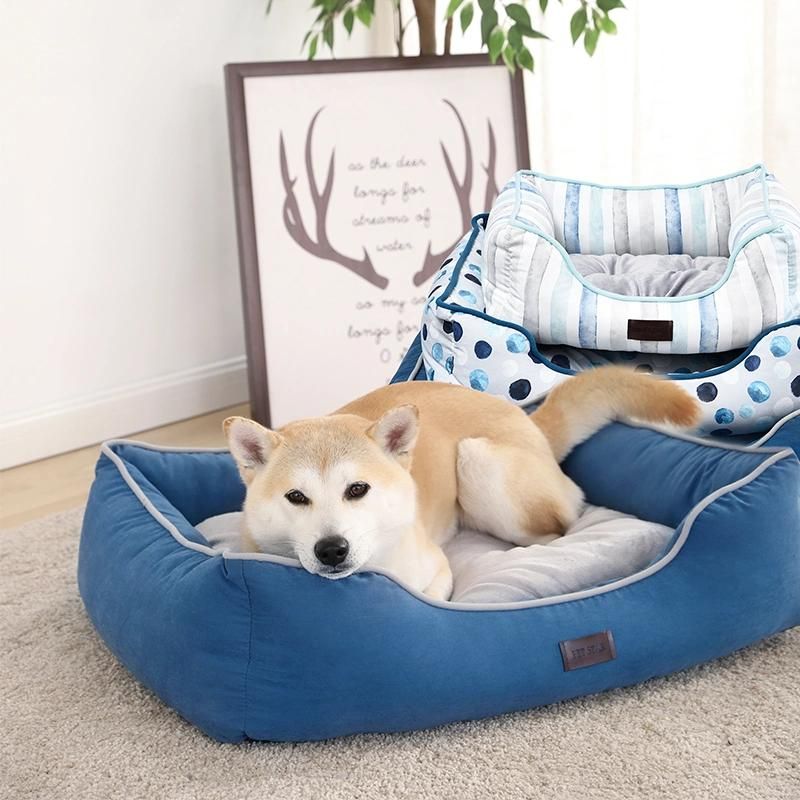 Classic Style Various Striped DOT Pet Bed Recycled Material Dog Bed