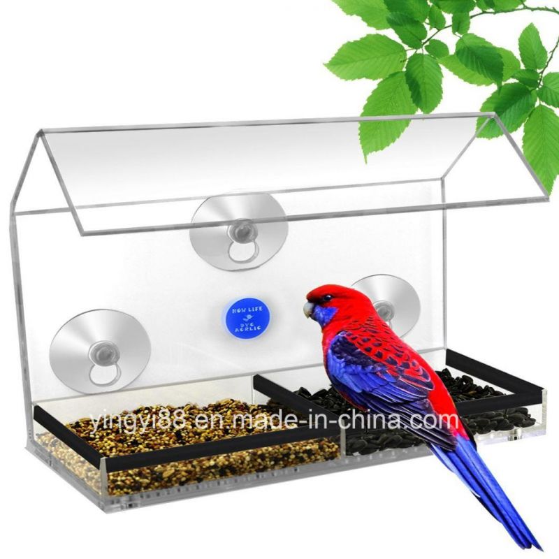 Wholesale Window Bird Feeder House with Sliding Feed Tray