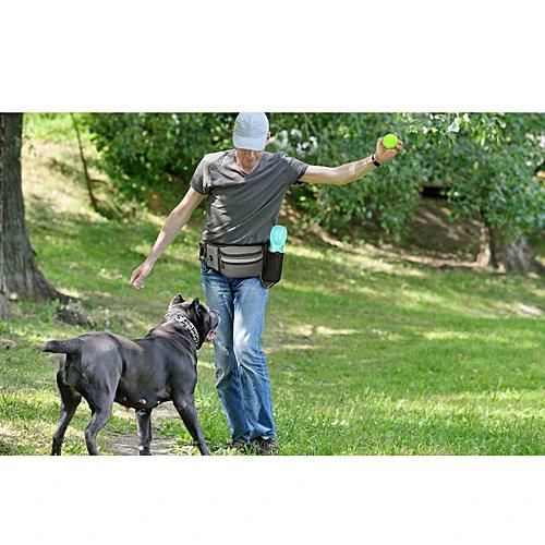 Dog Treat Pouch for Training-Built in Poo Bag Dispenser with Hidden Water Bottle