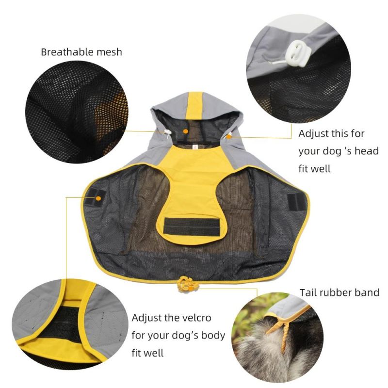 Fashion Pet Accessories Clothing Big Dog Clothes Four with Hood Legged Waterproof Dog Raincoat