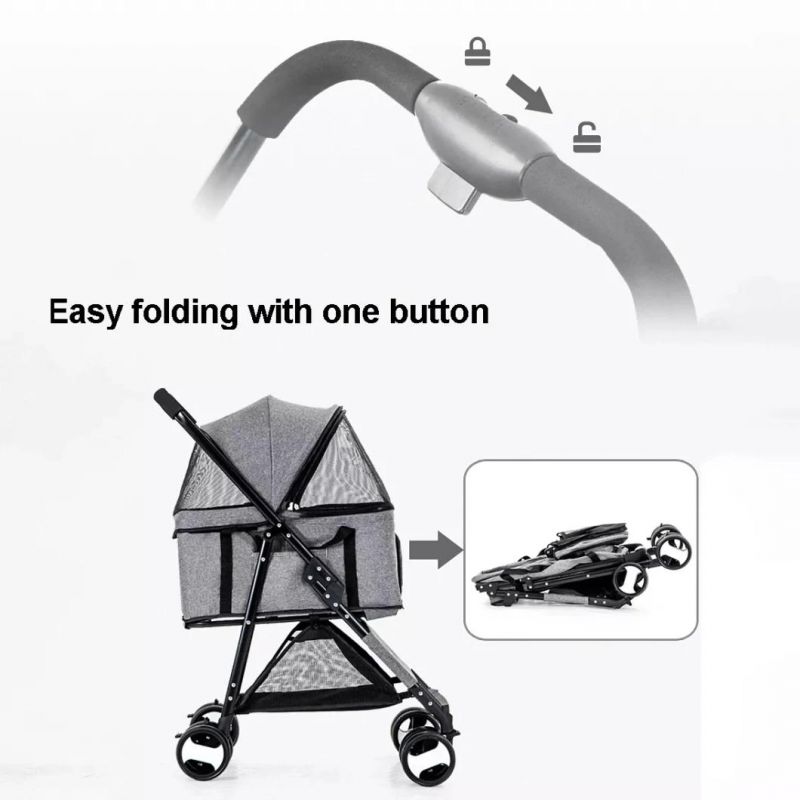 2 in 1 Wholesale Pet Stroller Dog Carrier 4 Wheels Detachable Pet Stroller for Dogs