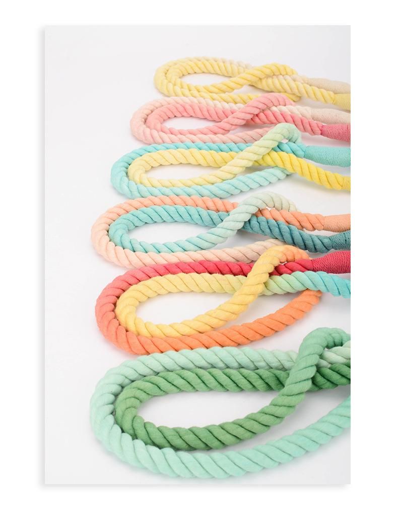 Pet Supply Comfortable Smooth Texture Multiple Color Durable Cotton Dog Lead Rope