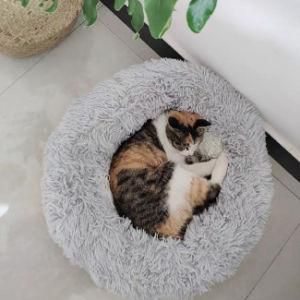 High Quality Soft Plush Thermal Insulation Washable Cat Bed Donut Pet Bed Dog Bed