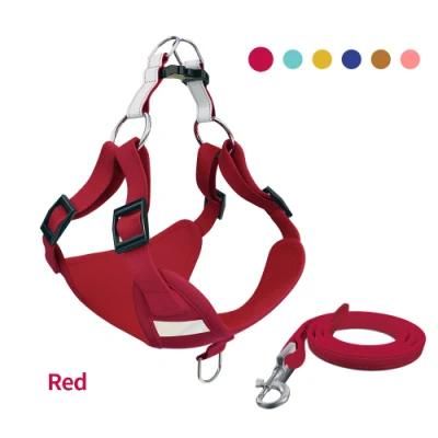 Soft Suede Fabric Pet Leash Dog Running Harness Reflective Pet Harness