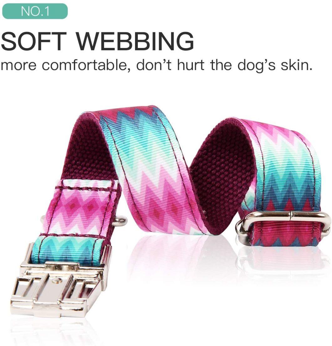 Unique Style Flower Print Adjustable Soft Dog Western Collars