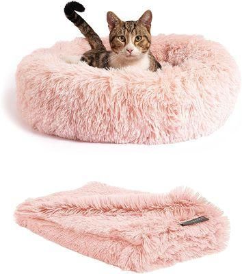 Original Calming Donut Soft Fabric Cat Dog House Durable Luxury Pet Bed for Winter