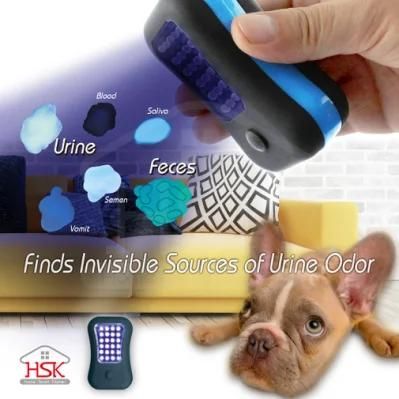 Flashlight with 4 LEDs, 24 UV LED Lights Finds Invisible Sources of Pet Urine Odor with Foldable Hook and Magnetic Pet-P011