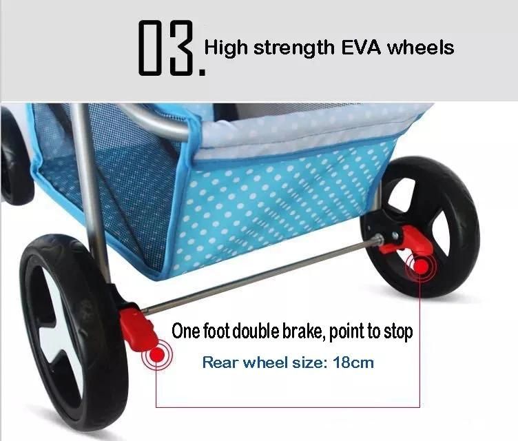 Wholesale 3 Wheels Pet Stroller Puppy Dog Carrier Detachable Pet Stroller for Dogs