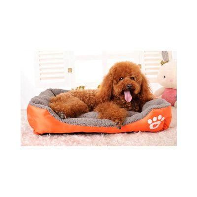 Supplies Wholesale Footprints Square Kennel Durable Comfortable Oxford Fabric Big Pet Dog Bed