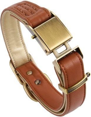 Quick Release Metal Buckle Soft and Strong Leather Dog Collar