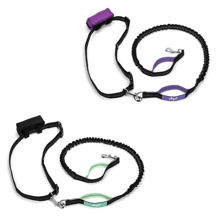 Reflective Bungee Handsfree Dog Leash with Adjustable Waist Belt