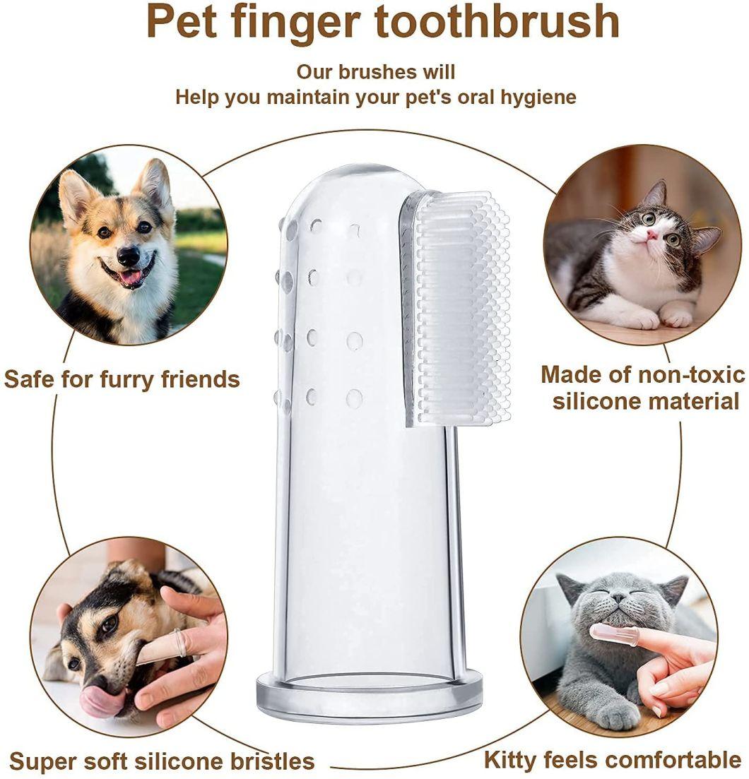 Hot Sale Fit Finger Design Soft Free BPA Material Dog Finger Toothbrush