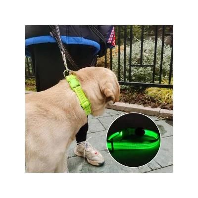 Reflective LED Rechargeable Nylon Walking Comfortable Pet Dog Collars