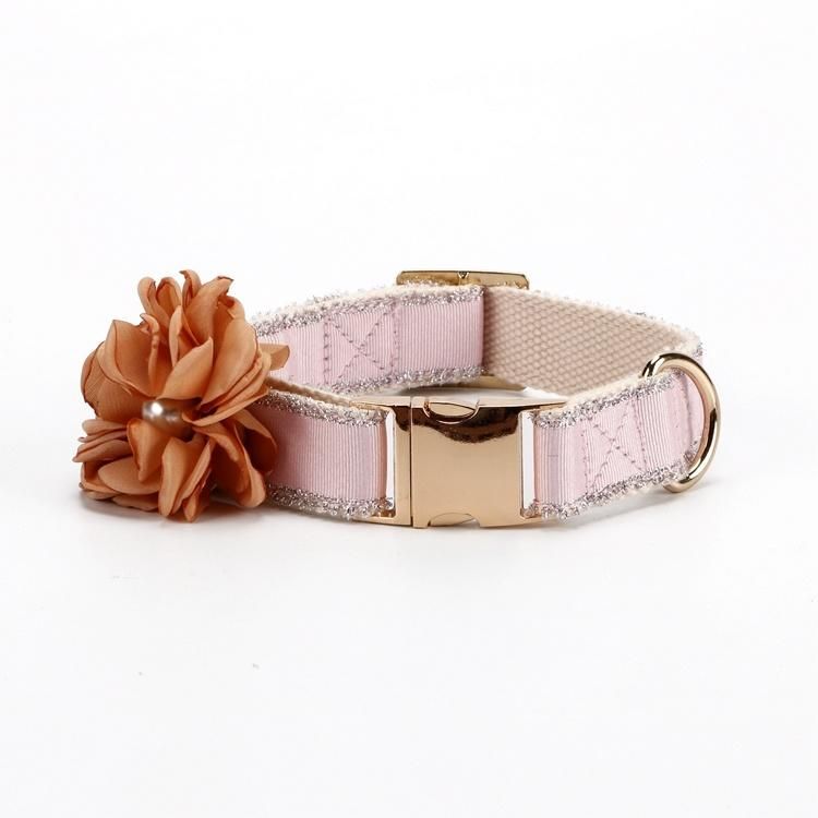 Custom Elegant Floral Dog Collar off Leash Set