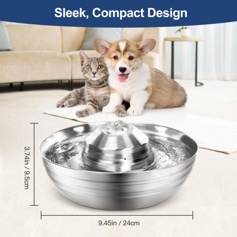2L Automatic Pet Water Feeder Stainless Steel Water Fountain