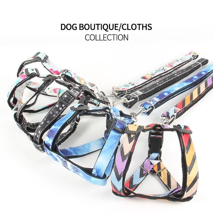 Colorful Print High Quality Pet Accessories Dog Leash Dog Harness