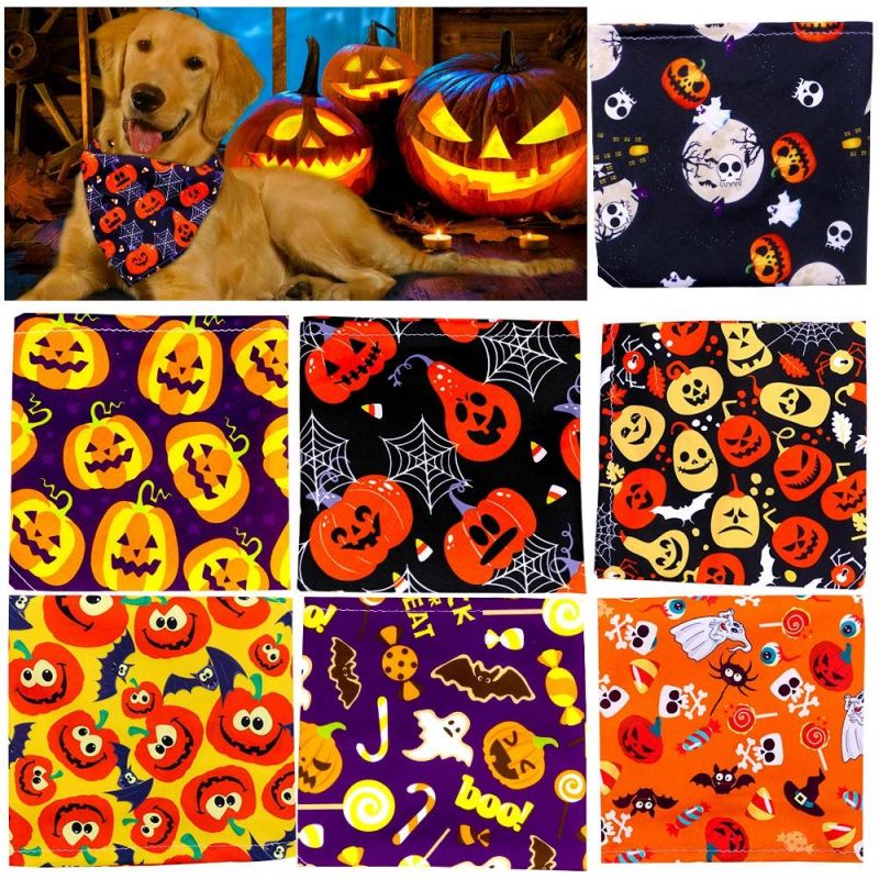 Halloween Dog Bandana, , Pet Kerchief Scarf Dog Triangle Bibs Washable Cat Scarf Accessories for Halloween Holiday Christmas