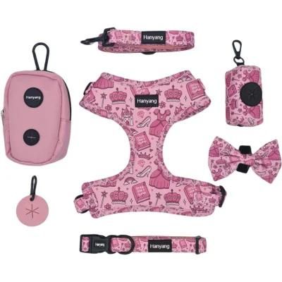 Most Popular Fashion Durable Pet Harness Matching Leash and Collar Custom Design Adjustable Dog Harness Set