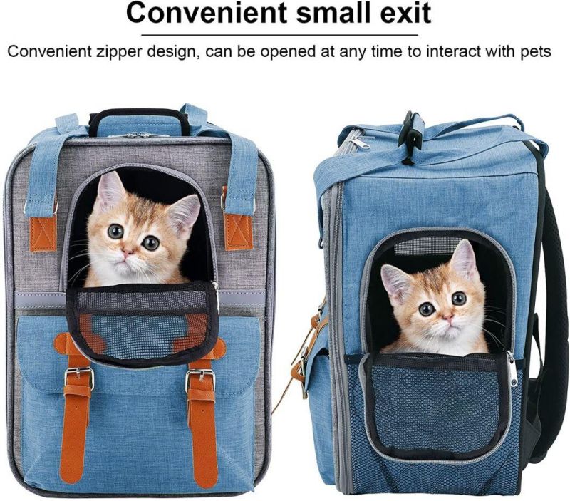 Airline Approved Breathable Outdoor Expandable Pet Carrier Folding Dog Cat Carrier Backpack