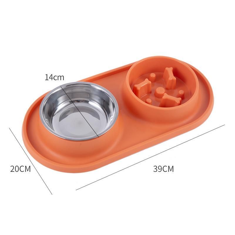Pet Supply Durable Pet Dog Cat Double Bowl Colorful Pet Products