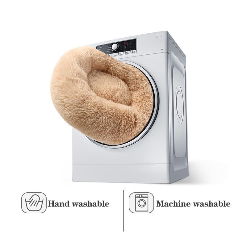 High Quality Soft Washable Doughnut Pet Beds Plush Round Luxury Dog Bed