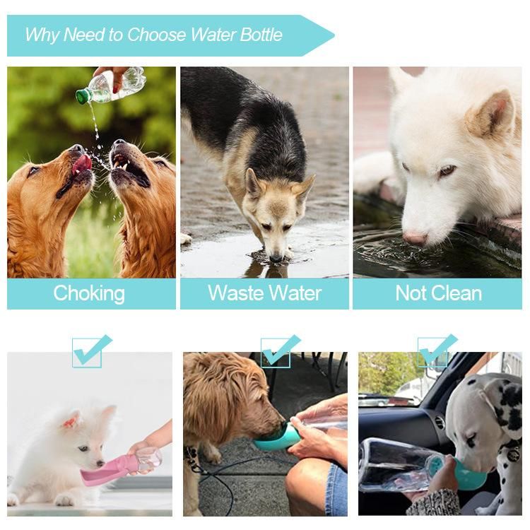 Manufacturer Wholesale Custom Logo Plastic Travel Drink Feeder Portable Pet Dog Water Bottle