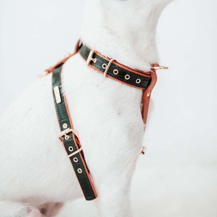 Luxury Soft Vegan Leather Adjustable Dog Harness Non-Pull Pet Leather Strap Harness