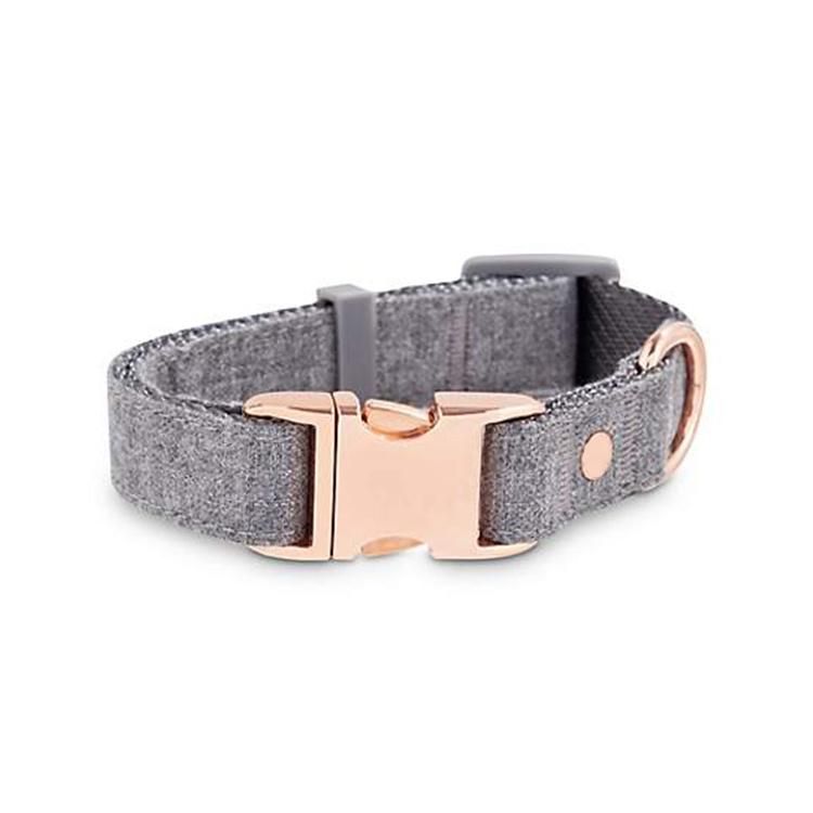 Personalized Classic Tweed Pet Dog Collar Luxury Custom Logo Soft Comfortable Velvet Dog Collar Adjustable Pet Collars