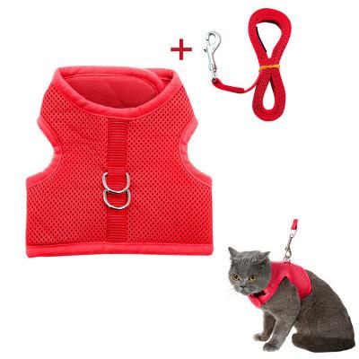 Breathable Mesh No Pull Adjustable Escape Proof Cute Small Cat Dog Harness and Leash