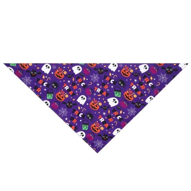 Festival Custom Halloween Adjustable Soft Pet Triangle Scarf Dog Bandana