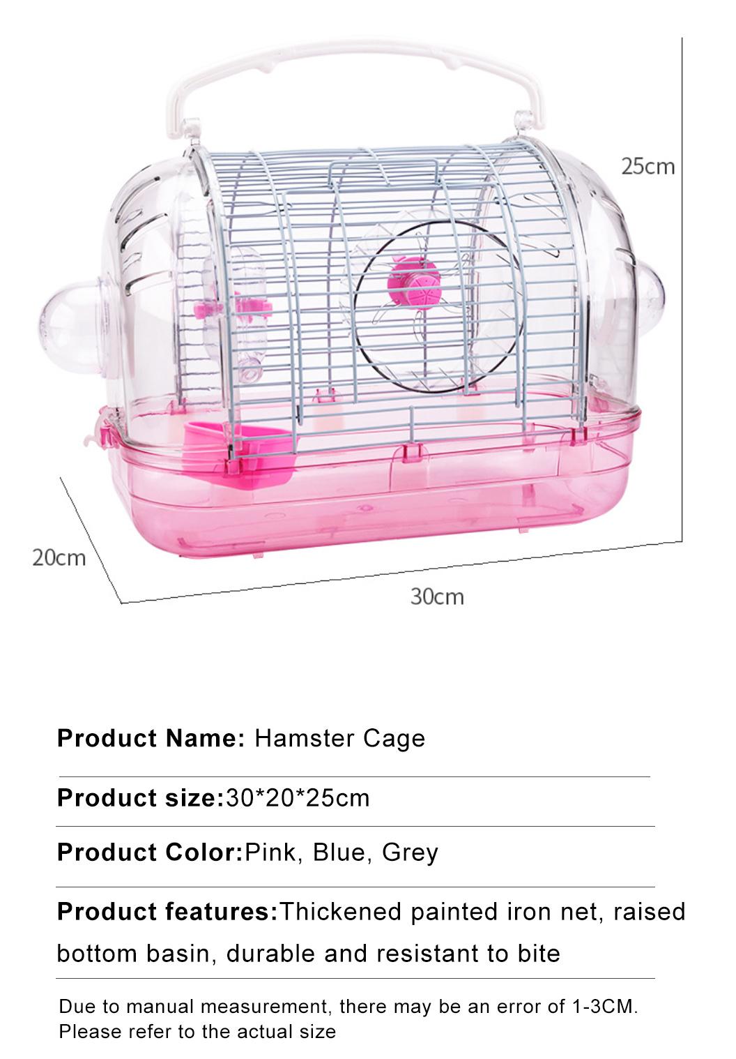 Three Colors Plastic Acrylic Rabbit Cage Pet Cage Hamster Grande