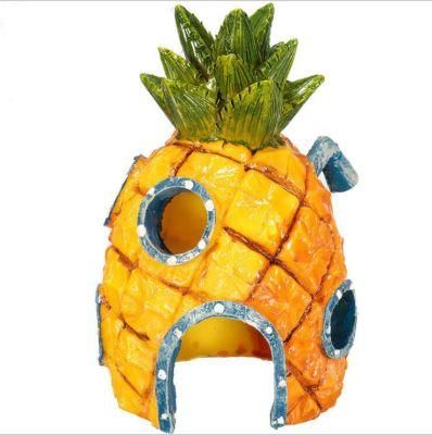New Design Artificial Mini Pineapple House Aquarium Ornament