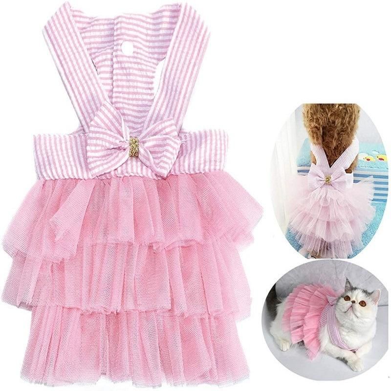 Puppy Princess Dresses Cats and Dogs Vest Skirt Cute Bow-Knot