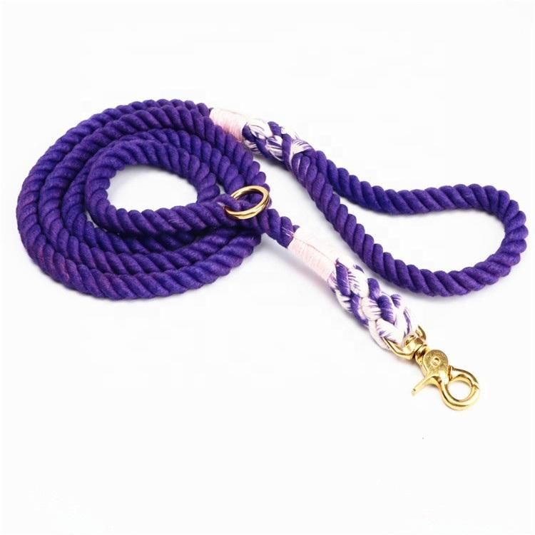 Many Color Braided Handmade Rope Leash 100% Cotton Dog Leash