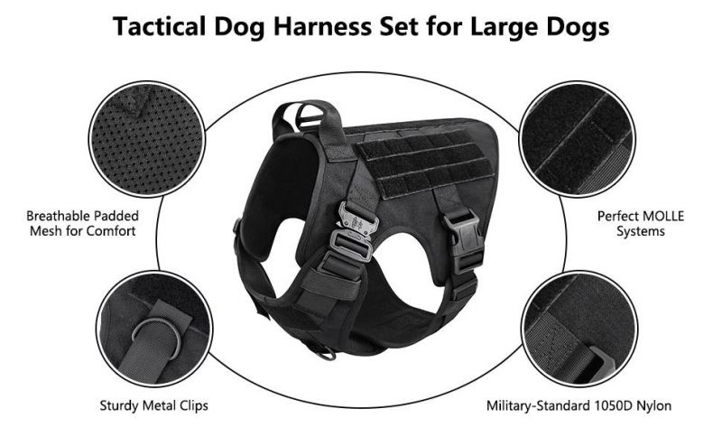 Molle Leash for Service & Training Military Dogs Adjustable Training Hunting Dog Tactical Leash