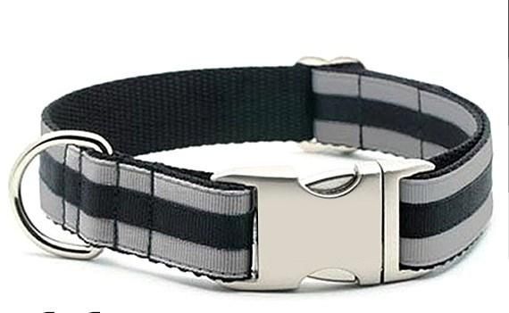 Wholesale Customized Plain Nylon Webbing Pet Dog Collars with Double Layer Ribbon