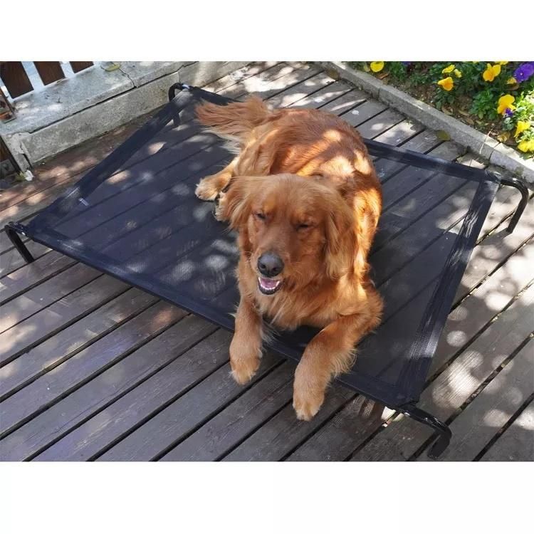 Pet Outdoor Summer Raised Cooling Dog Cot Bed portable Elevated Camping Dog Cot Bed with Durable Mesh Center