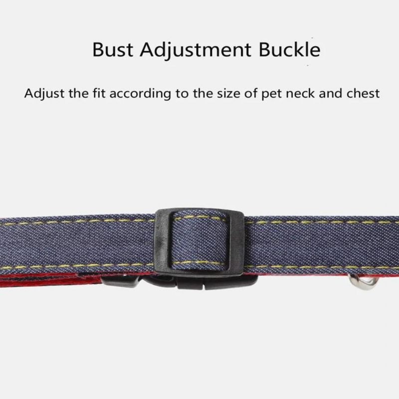 Denim Dog Harness Dog Leash Dog Collar Set
