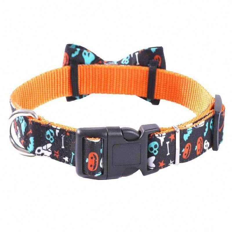 with Bow Tie Halloween Dog Training Collars Customized Brand Logo with Sash Small Bell