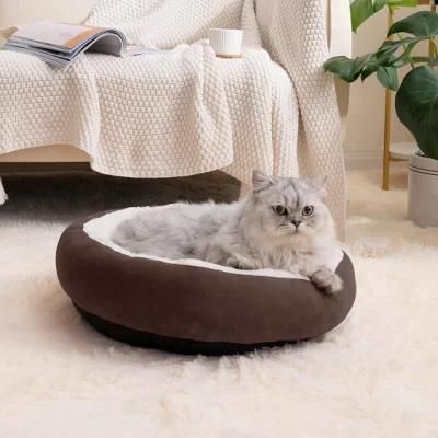 Round Donut Cat and Dog Cushion Bed 20inch Pet Bed for Cats or Small Dogs Durable Pet Bed
