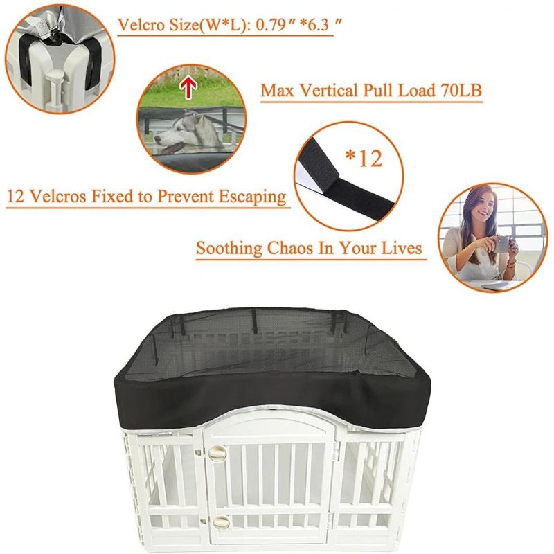 Durable Breathable Dog Playpen Top Mesh Cover for Preventing Pet Escape